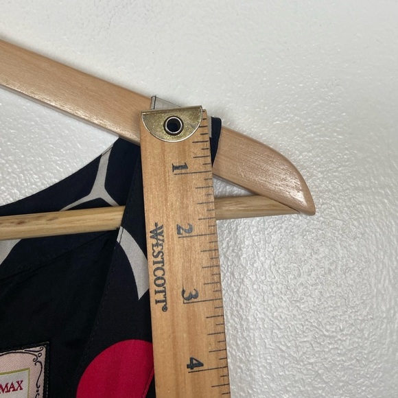 Becky & Max Silk Midi Dress Size 10 Black & Pink Printed Polka Dot Ruffle - Picture 9 of 12